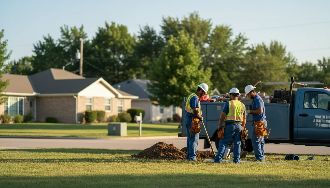 Residential water line and bathroom plumbing service in Ponca City, OK
